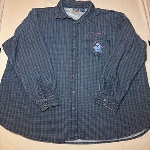 Disney Winnie the Pooh Embroidered Eeyore Corduroy Flannel Women’s Size 26-28W
